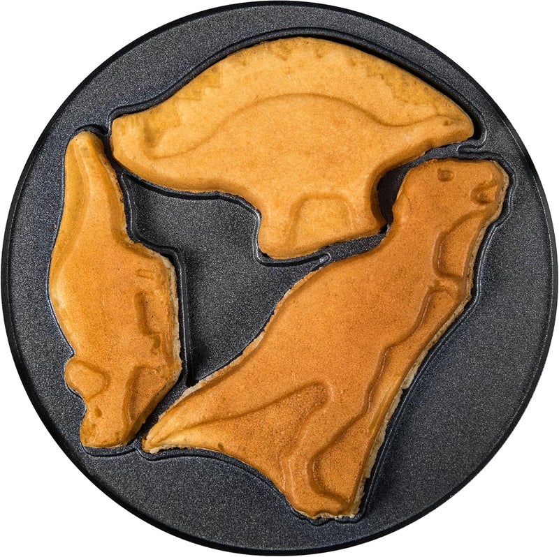 Nostalgia MyMini Dinosaurs Shape Electric Waffle Maker, 5-Inch Non-Stick Griddle for Waffles, Hash Browns, Eggs, and More, Orange - Image 4